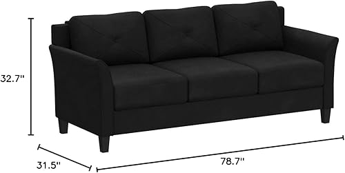 Miniatura 14 de LifeStyle Solutions - Sofá de microtela de la colección Grayson, de 80.3 x 32 x 32.68 pulgadas, color marrón Marrón,Negro -,Gris oscuro