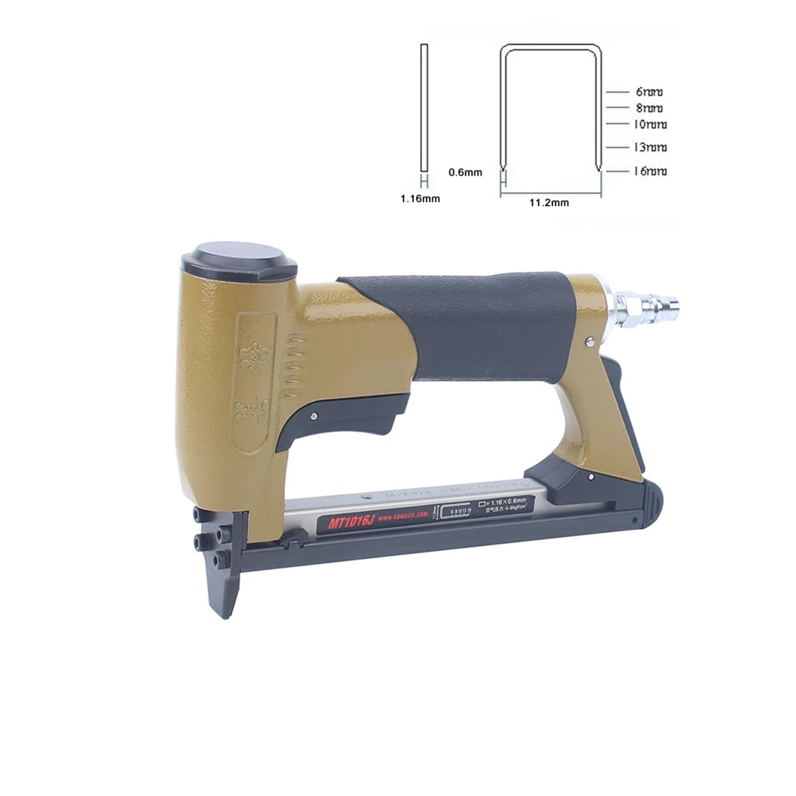 MT1016J Crown 11,2 mm pneumatyczny pistolet do paznokci U długość nogi 6-16 mm zszywacz pneumatyczny do mebli