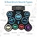Upgraded Electronic Drum Set，Marrilley 9 Drum Pad, Big Roll-up Drum Pad, Built-in Dual Stereo Speakers, Drum Sticks, Foot Pedals 10 Hours Playtime,Ideal Christmas Holiday Gift for Kids