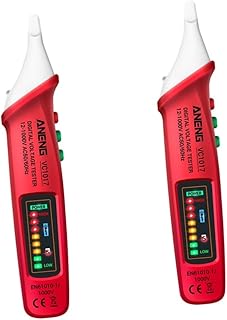 Uonlytech 2 Peças Lápis De Aviso De Som E Luz Caneta De Portátil Caneta Detector De Corrente Elétrica Multímetro Digital Multímetro Detector De Eletricidade Digital Caneta De Teste