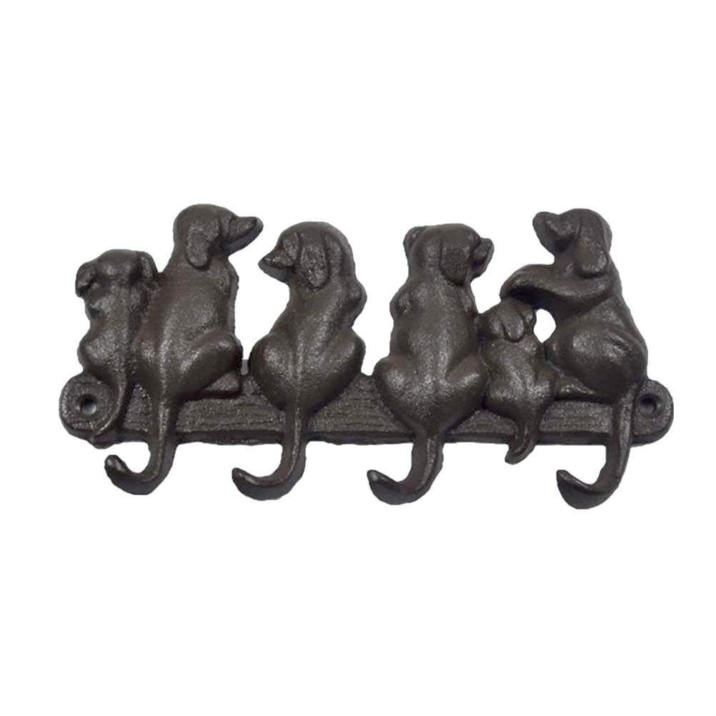 Patère chien noir en fonte pour organiser l'entrée de la maison