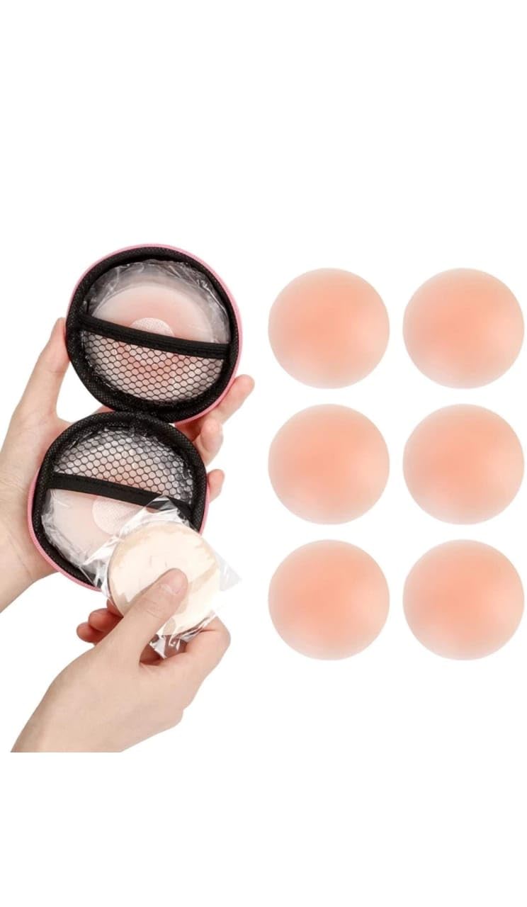 Tarpara's Silicon Nipple Cover, 2 Pair Nipple Covers Reusable and 36 Pcs Double Sided Fashion Tape Comfortable Invisible Adhesive Silicone Pasties for Women-image-25