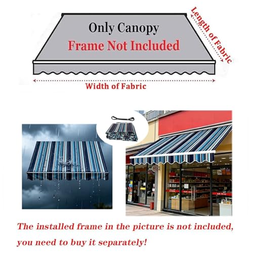 Tela de toldo retráctil impermeable de 2.5x2m con protección UV de rayas 3