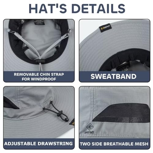 Image of Fishing Hat for Mens Sun Hat Wide Brim Bucket Hat SPF UV Protection XL XXL Large Size Big Head Hiking Beach Safari
