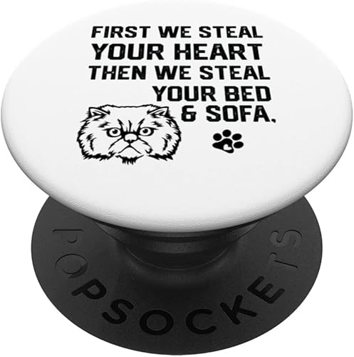 Himalayan cat Steal Your Heart Steal Your Bed sofa PopSockets Swappable PopGrip