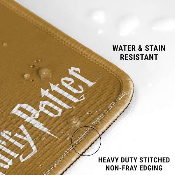 Skinit Large Gaming Mouse Pad - Officially Licensed Hufflepuff House Crest Design with Stitched Edges, Waterproof, Non-Slip Rubber Base, Desk Mat for Keyboard & Mouse, 31.5" x 11.8" inches
