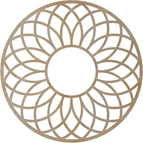 Image of Ekena Millwork 24 inchOD x 8 1 /4 inchID x 1 /4 inchT Cannes Wood Fretwork Pierced Ceiling Medallion, Birch