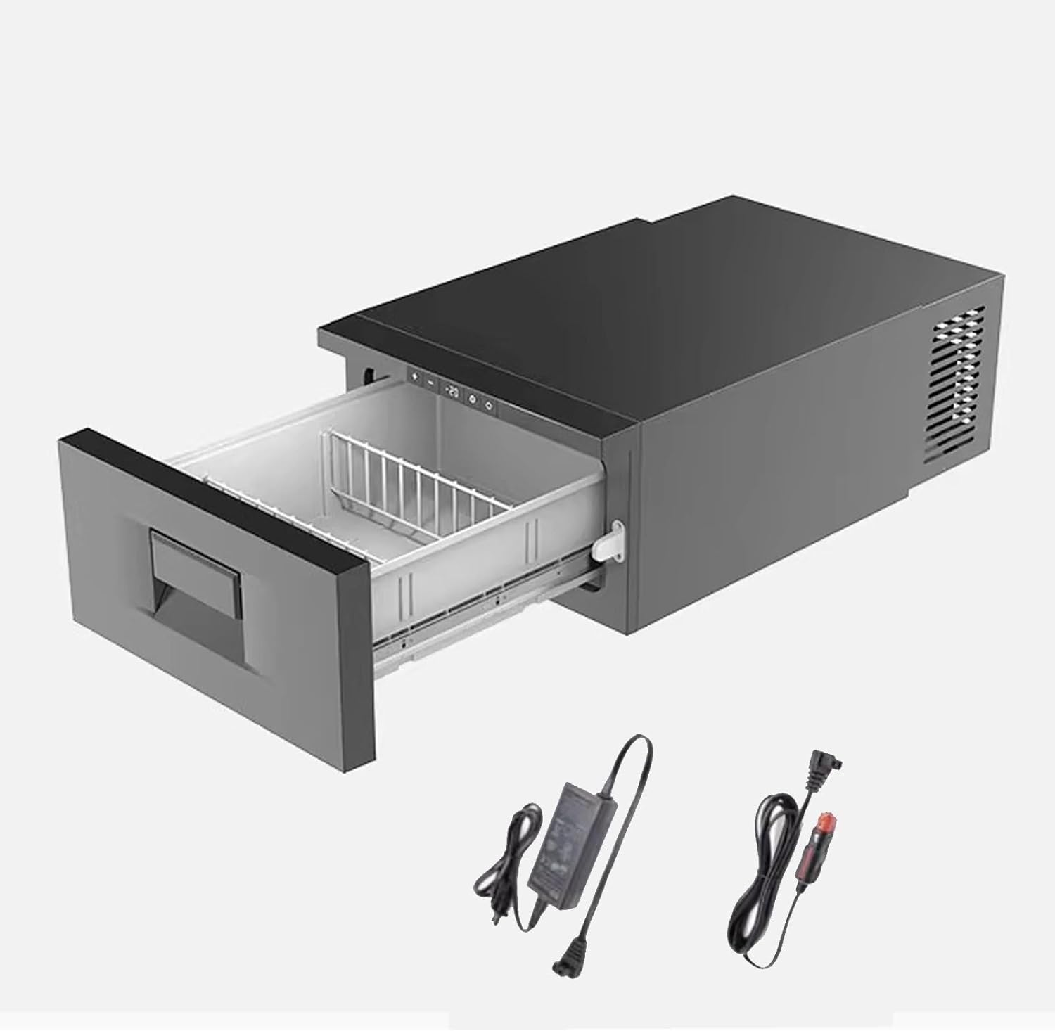 Cooler Car Cooler Personal Mini Fridge 9/20L Drawer-Style Design with Push-Button Digital Display and Slide Rails -20°C to 20°C 45dB 12V/24V/110-220V(44 * 70 * 25cm)
