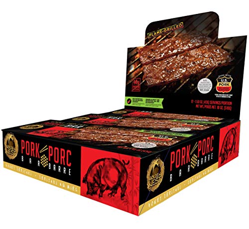 Golden Nest Pork Jerky Bar, Gluten Free, Healthy Meat From Gourmet USA, Non-GMO Honey Glazed (1.5 oz.) - Pack of 12 (Honey Teriyaki)