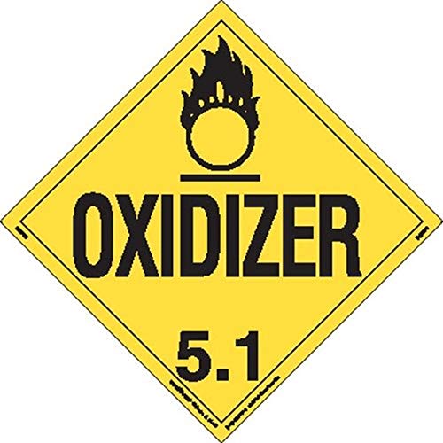 Labelmaster Z-RVW6 Oxidizer Hazmat Placard, Worded, Rigid Vinyl (Pack of 25)