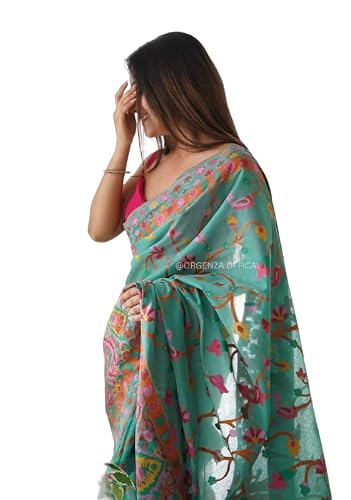 MT Fashion Banarasi Style Pure Kanjivaram Silk Jacquard Kanchipuram Pattu Saree With Un-Stiched Blouse… (Green