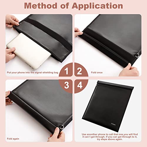 Pacote com 4 bolsas Faraday para laptops, telefones e chaves de rádio e carro, gaiola Faraday para a
