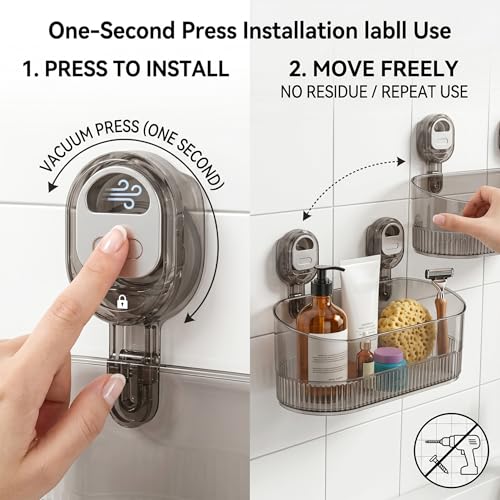 Étagère murale robuste pour douche avec drainage et fixation ventouse - 7