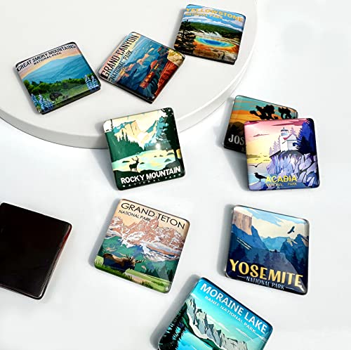 12 Pcs Refrigerator Magnets, Crystal Glass Square Style Pattern,Fridge Magnets For Home Office Cabinets, Whiteboards, Photos,Party, Decorative Magnets #TOP5