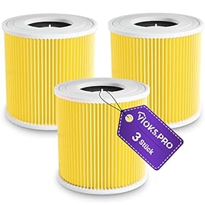 Vioks.pro Staubsauger Filter Rund Set 3x Ersatz für Kärcher Filter 6.414-552.0 64145520 2.863-303.0 28633030 KFI3310 - Filter für Nass und Trockensauger WD1 WD2 WD3 KWD1 KWD3 SE4001 SE4002