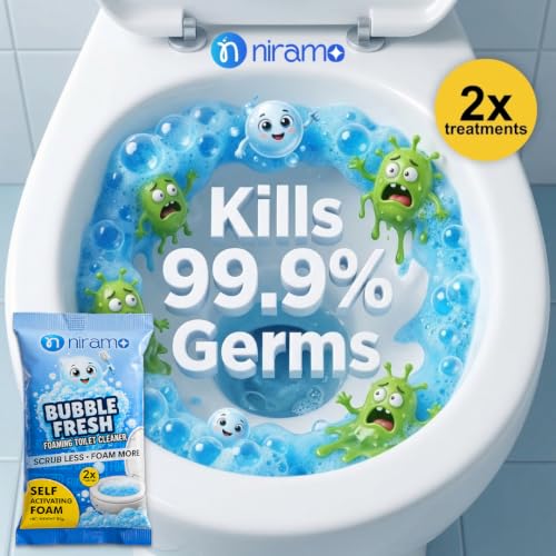 Image of Niramo Bubble Fresh Toilet Cleaner | Foam Action, Bathroom Cleaner | Removes Tough Stains, Limescale & Odour | Pack of 3 (3 x 320g)