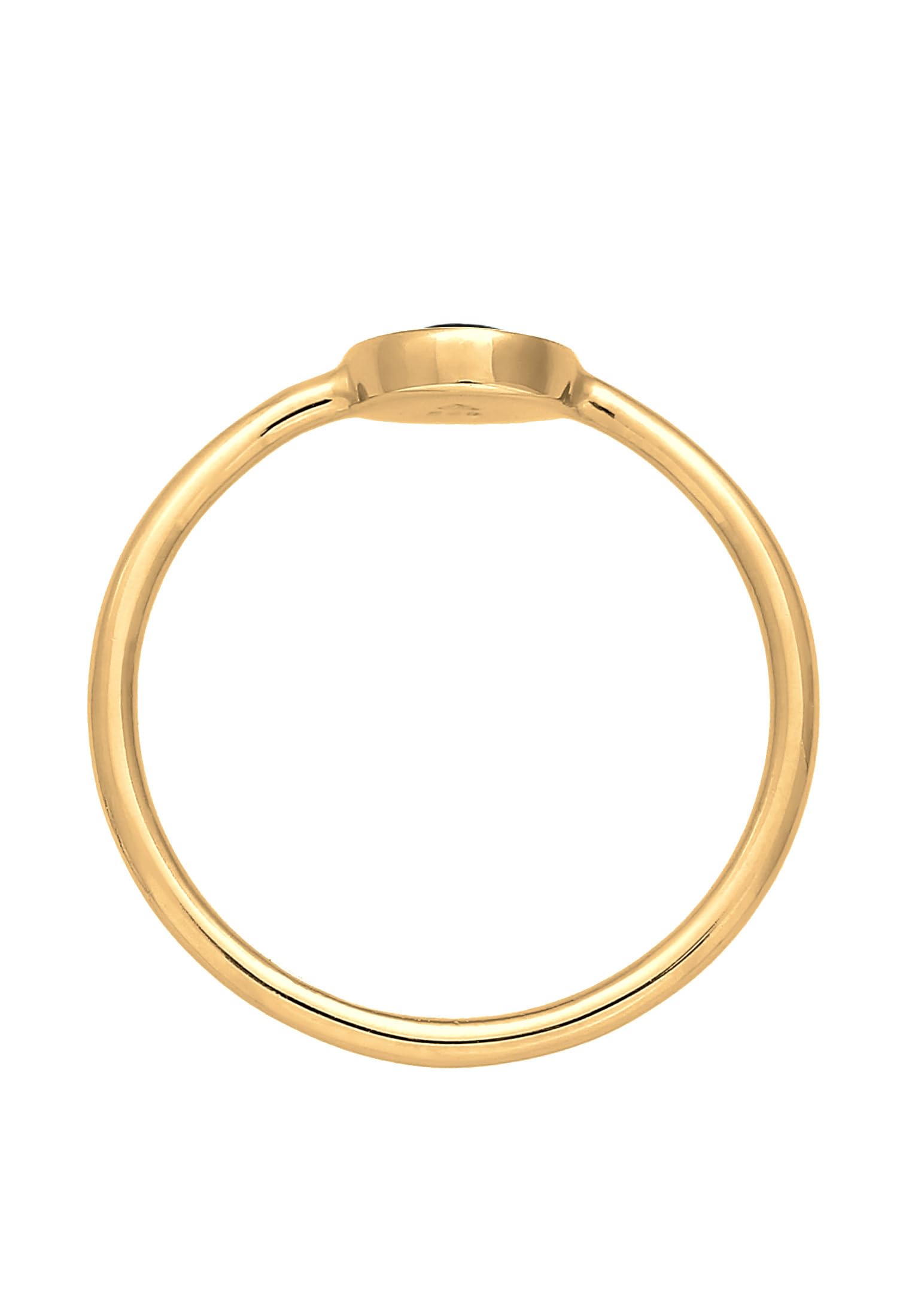 Elli Ring Damen Solitär Stapel Basic mit Emaille Schwarz 925 Silber