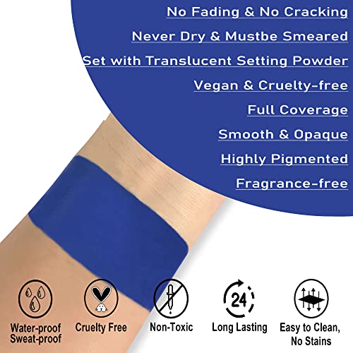 image for CCBeauty Blue Face Body Paint Stick, Cream Dark Blue Baseball Eye Blac