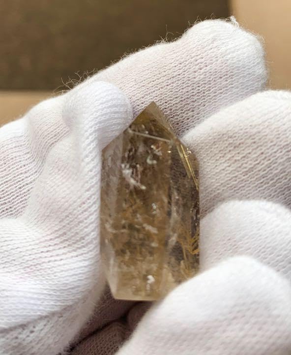 Amazon.co.jp: 金運アップ！ルチルクォーツ 六角柱 No392 : 文房具