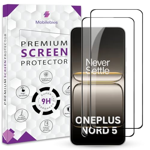 Image of Premium Tempered Glass Screen Protector Guard For Oneplus Nord 5 5G (6.83 Inch, Pack of 2) | Edge to Edge Coverage With Easy to installation kit