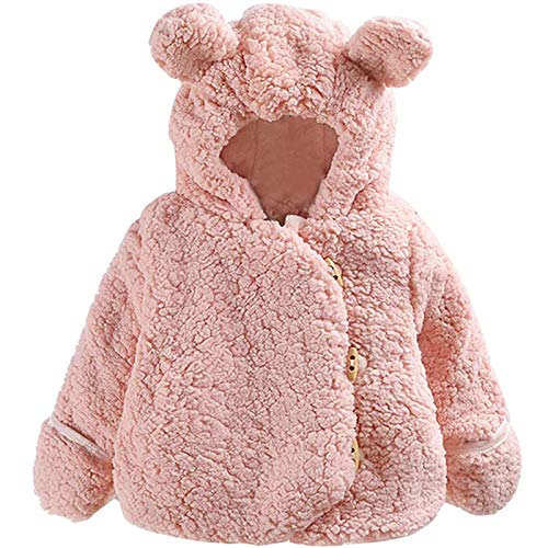 Digood Girls Coat&Jacket,Baby Infant Girls Boys Autumn Winter Hooded Coat Cloak Jacket Thick Warm Clothes,Baby Clothes for Birthday Festival Gifts(Pink,80)