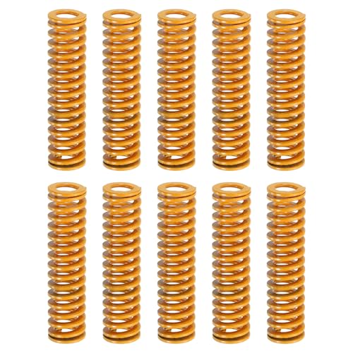 sourcing map 10pcs 3D Printer Heating Bed Spring, 10mm OD 40mm Length Light Load Compression Mould Die Spring 3D Printer