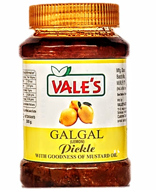 VALE'S Chamba Heritage Galgal Pickle-500G Of Traditional Hill Lemon| 1987|Authentic Himachali Seasonal Pickle From Local Chamba Lemons