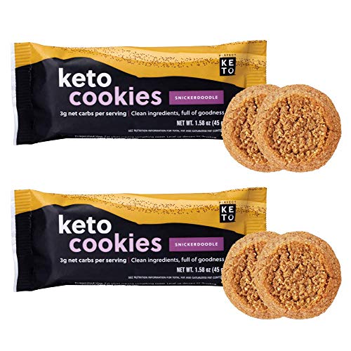 Perfect Keto Cookies - 12 Pack (24 Cookies) Low Net Carb Snacks & Sweets, No Added Sugar and Gluten-Free Cookies â€“ Keto Food for Healthy and Keto-Friendly Diet - Snickerdoodle