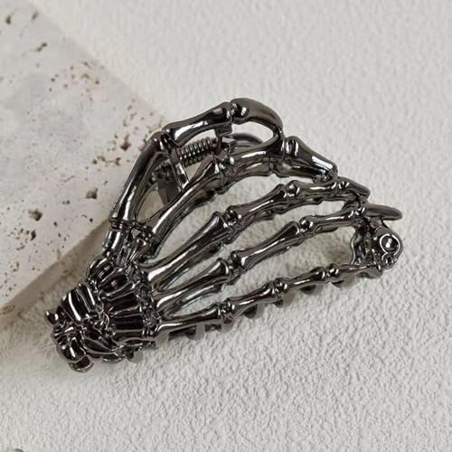 Pinzas de Pelo Calavera Halloween Metal Negro miniatura 2