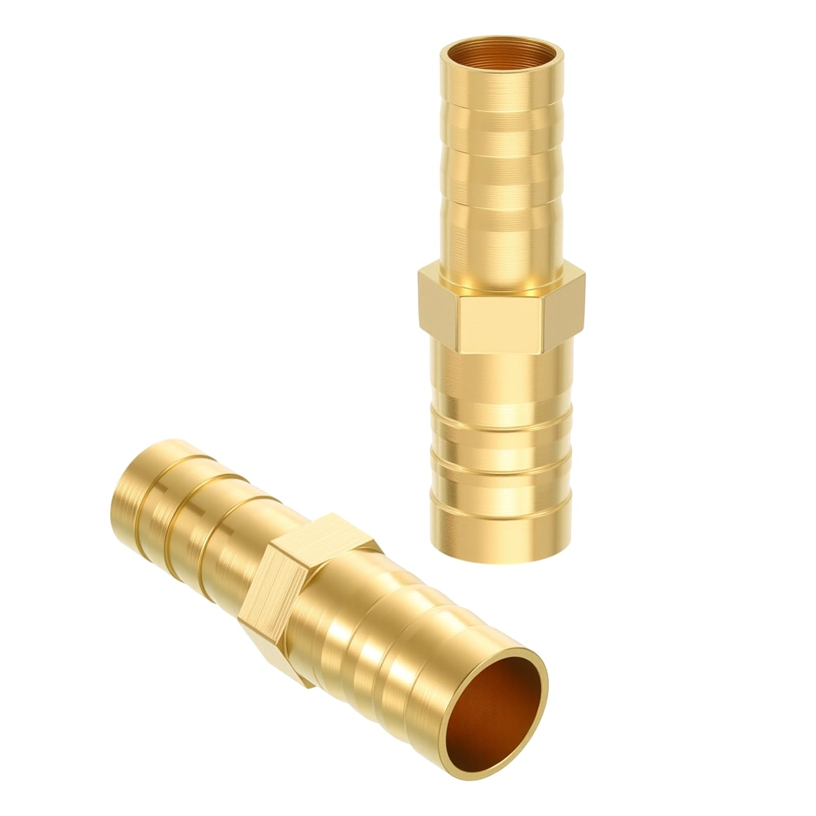 sourcing map 2pcs 10mm to 12mm Brass Hose Barb Fitting Metals Splicer Mender โ image 1
