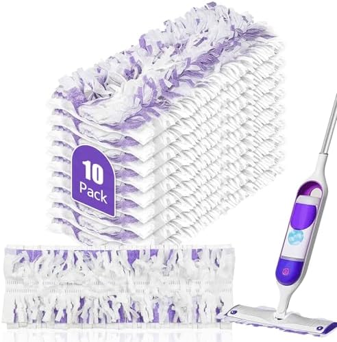 10 Pack Disposable Mopping Pads Refills for Swiffer PowerMop Multi-Surface & Wood Mops, Spray Clean Pads Replacement for Floor Cleaning（Purple Without Handle）