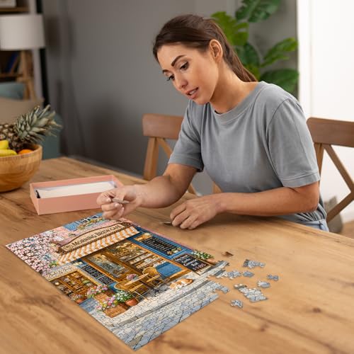 Puzzles para Adultos 500 Piezas, Rompecabezas de Cafetería - Morning Brew Cafe, Rompecabezas Imposibles para Personas Mayores y Familias, 20.47x14.96 pulgadas miniatura 7