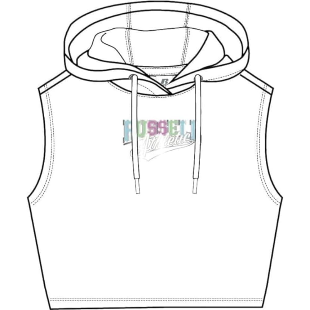 Russell Athletic A31551-UW-001 FRANCES-CROPPED HOODY Sweatshirt Women's WHITE Size S