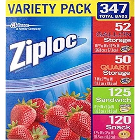 Ziplok Variety Pack, Gallon, Quart, Snack & Sandwich Bags Variety Pack 347) Cover