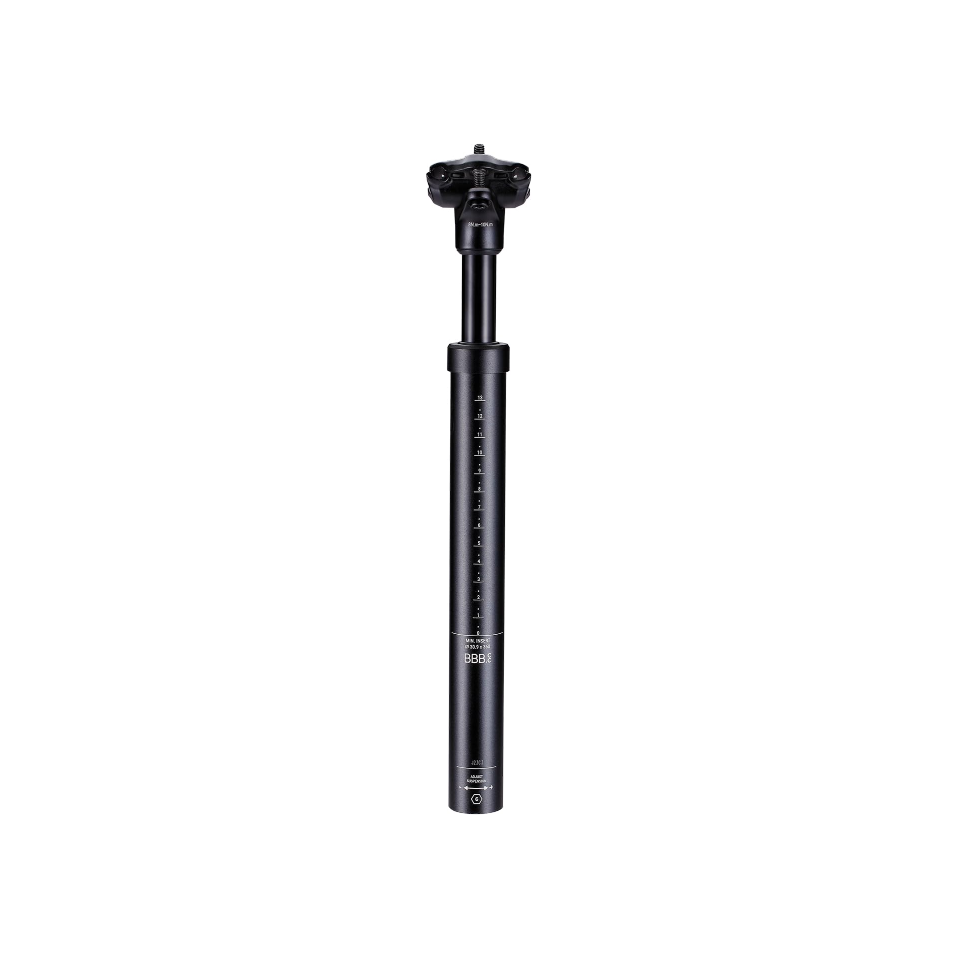 BBB Cycling CandlePost Sattelstütze mit Verstellbaren Federung Bike Seatpost Suspension Seat Post Saddle Pole for Roadbike, MTB and E-Bike | Seatpost 350mm - Black - BSP-44