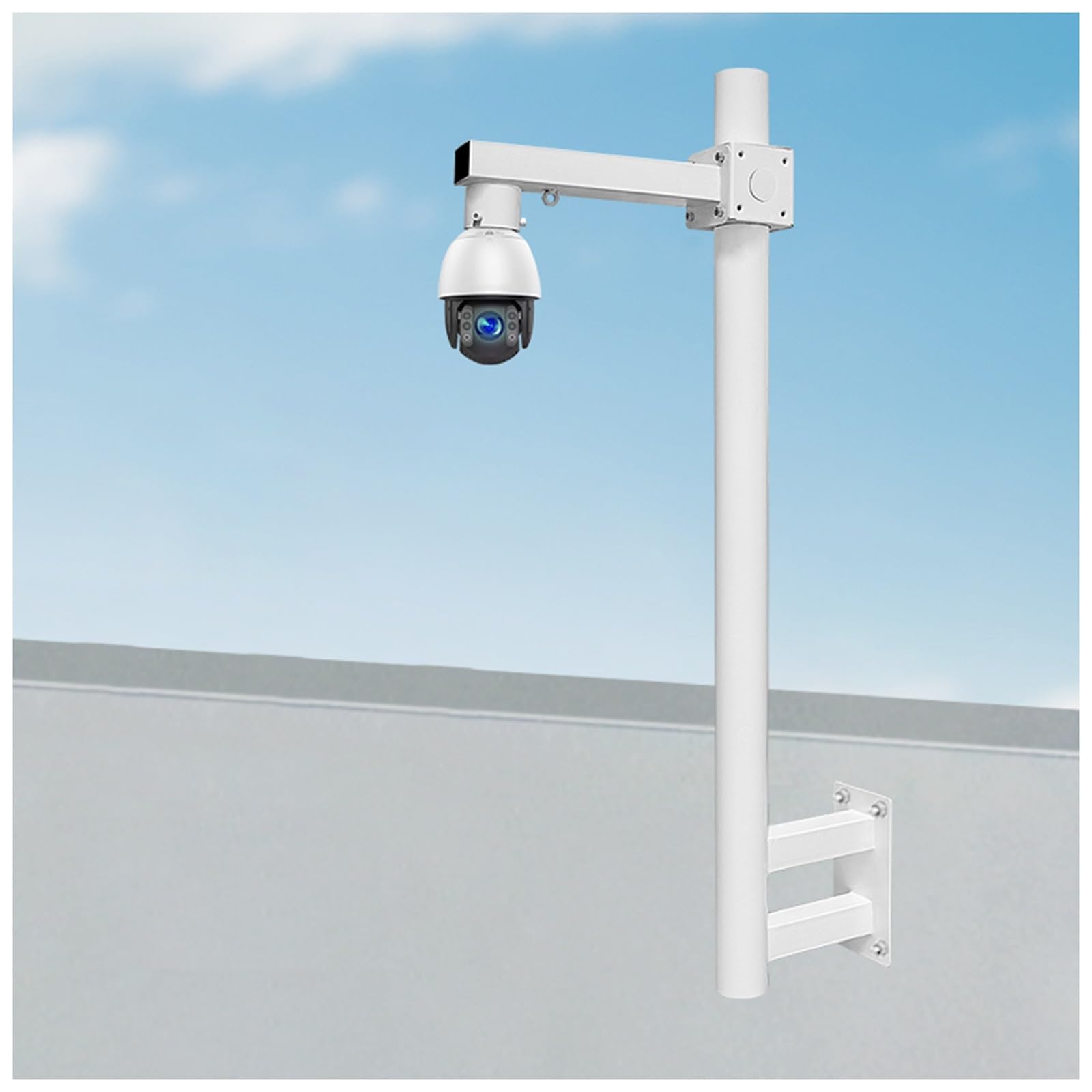 Supporto da parete in metallo per telecamera di sorveglianza, staffa di sicurezza per esterni, cortile, portico, giardino, altezza regolabile