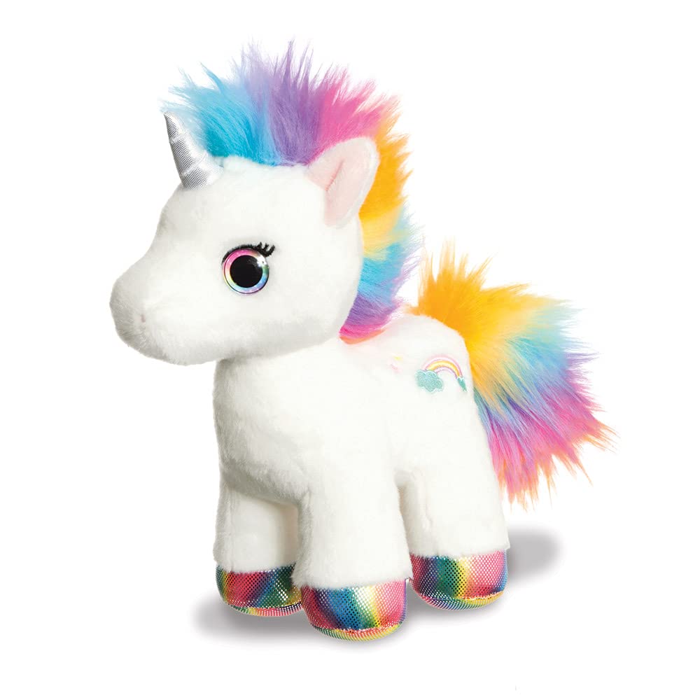 Aurora, 61415, Sparkle Tales Eldora Unicorn, 12In, Soft Toy, White, Rainbow