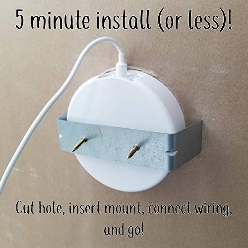 Mount Genie Flush Mount | Built-in Wall or Ceiling Bluetooth Speaker Mount [Newest 2019 Model] | Includes Optional Grill. Award Winning Design. Fantastic Sound (White, 5-Pack) - Thumbnail 4