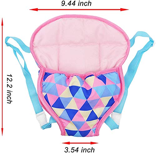 yamaso Doll Carrier Backpack Doll Accessories Front and Back Sling with Straps for 14 Inch to 18 Inch Dolls(Doll not Included) - Thumbnail 3