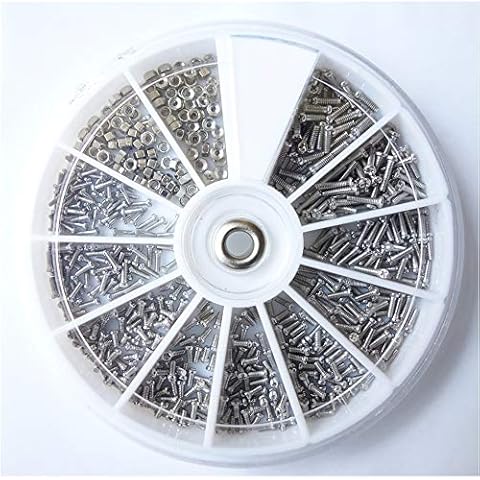 12 Kinds Small Screw & Nut Assortment Kit 600 Pcs Stainless Steel Tiny Screw nut Repair Tool for Sunglass Cell Phone Watch Cover