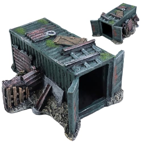 Image of Fish Tank Decorations Container Aquarium Decor Sunken Ruins Betta Fish Tank Accessories witth Big Hole for Fish Sleep Rest Hide and Play
