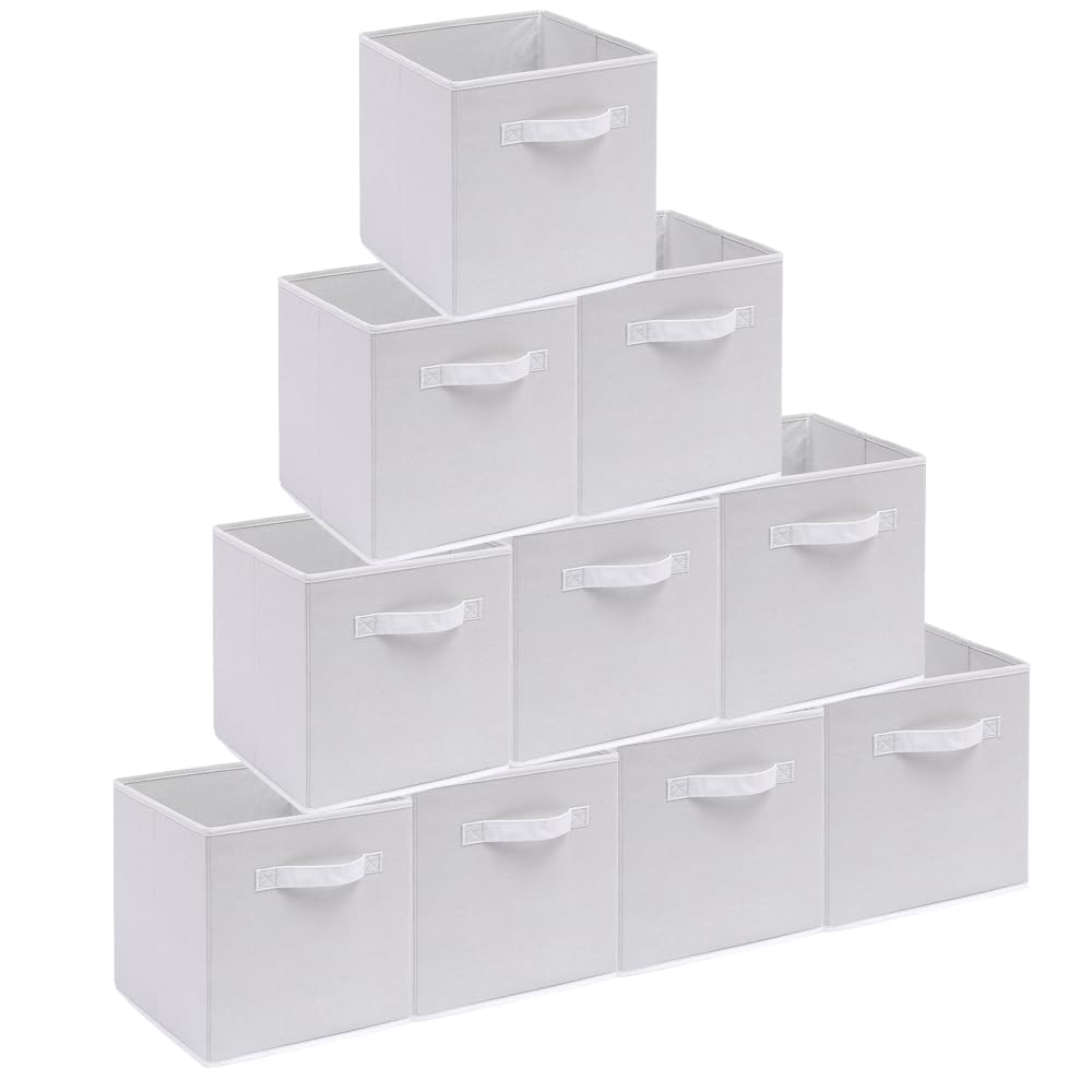 BonChoice 10Pcs Foldable Storage Cubes Boxes with Handle for Home Organization, Fabric Wardrobe Storage Box Organizer Basket Bins for Clothes Toys Towels, Collapsible&Durable — image 1