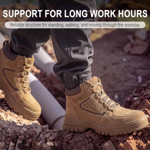 Image of GUSAYEX Steel Toe Boots for Men Lightweight Work Utility Safety Boots