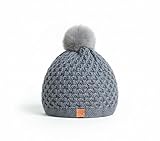 CHEM-TAAS Hand Knitted Winter Beanie Men Women Thick Ribbed Slouchy Beanie Knitted Wool Skull Cap Toboggan Gorro Tuque Skiing Ice Skating Flexible Warm Soft Touch Breathable Gray