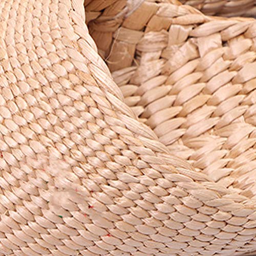 Straw Sandals Slippers Handmade Casual Sandals Rattan Woven Slipper Shoes Natural Straw Massage Flat Shoes Summer Braided Sandals for Indoor Outdoor (Light Yellow4