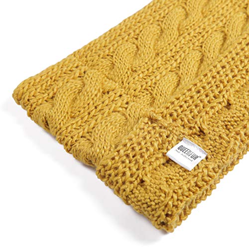 Queenfur Winter Women Thick Cable Knit Ribbed Infinity Circle Loop Scarf Matches With Beanies (Red) #TOP5