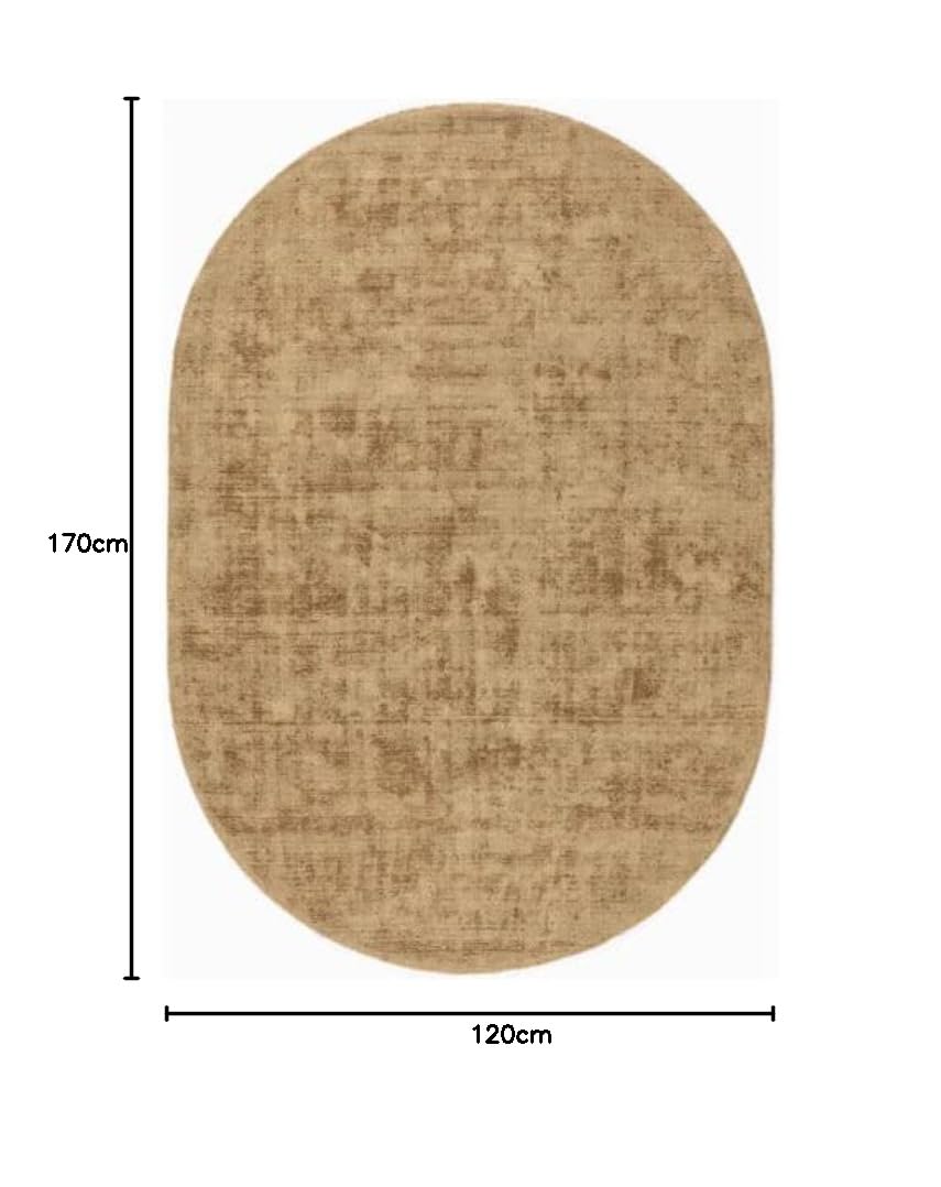 Decoweb Tapis Ovale en Jute et Coton - Lounge - Naturel - 120 x 170 cm