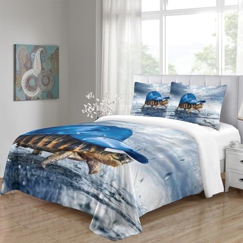 Funda nórdica de tortuga 3D para renovar el cuarto de los niños en cama King de 220x240 cm 5