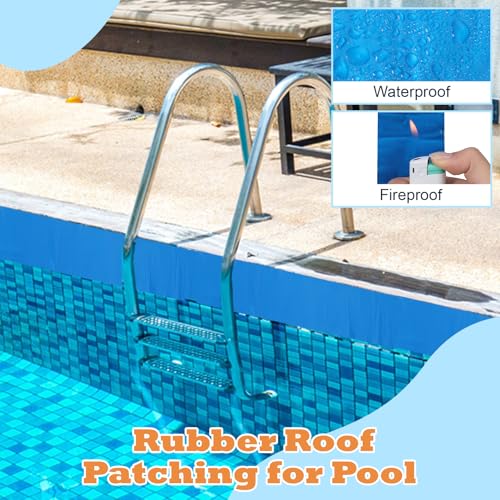 Image of Pangda 2 Pcs 4 w x 33'l Butyl Sealant Tape Waterproof Butyl Tape 1mm Repair Tape for Rv Repair Boat Sealing Sunroom Rubber Roof Patching, Blue