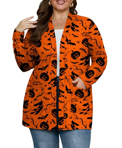 Image of OLRIK Plus Size Cardigan for Women 2026 Lightweight Open Front with Pockets